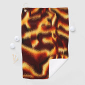 黄色の赤い汚れは、欠陥のあるスプレーまたはインクの通気孔に見える ゴルフタオル (インサイチュ)