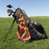 黄色の赤い汚れは、欠陥のあるスプレーまたはインクの通気孔に見える ゴルフタオル (グリーン)