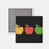 黄色の赤い緑のリンゴ マグネット (正面/裏面)