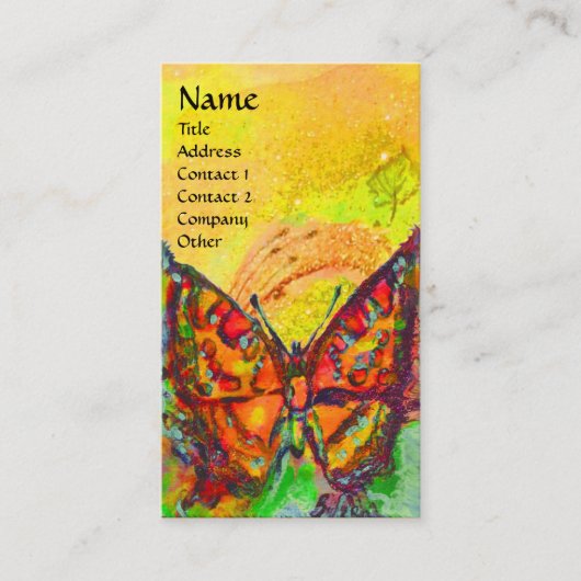 黄色の赤い蝶 名刺 (正面)