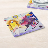 黄色の赤い青、ワジリー·カンディンスキー スクエアペーパーコースター (アングル)