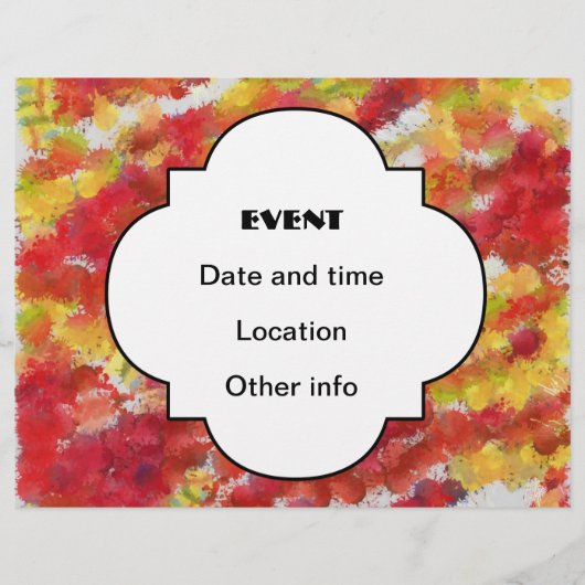 黄色の赤い（ばちゃばちゃ）跳ねる チラシ (正面)