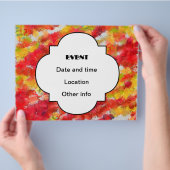 黄色の赤い（ばちゃばちゃ）跳ねる チラシ (手)