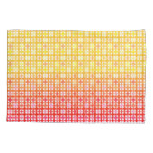 黄色の赤のグラデーションの格子模様 枕カバー (裏面)