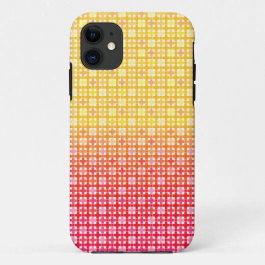黄色の赤のグラデーションの格子模様 Case-Mate iPhoneケース (裏面)