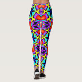 黄色の赤のパターン（の模様が）あるレギンス レギンス (裏面)