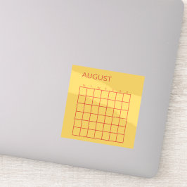 黄色の赤の未加工の威厳があるプランナー用カレンダー シール