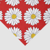 黄色の赤の白いデイジーパターン 薄葉紙 (詳細)