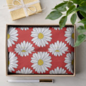 黄色の赤の白いデイジーパターン 薄葉紙 (ギフト)