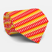 黄色の赤ストライプのパーティー ネクタイ (ロール)