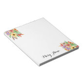 黄色の赤紫色の水彩花 ノートパッド (アングル)