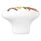 黄色の赤紫色の水色の花蝶 セラミックノブ (側面)