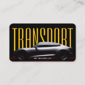 黄色の輸送車のドライバー気に自動黒 名刺 (正面)