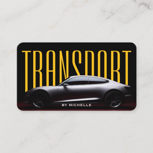 黄色の輸送車のドライバー気に自動黒 名刺 (正面)