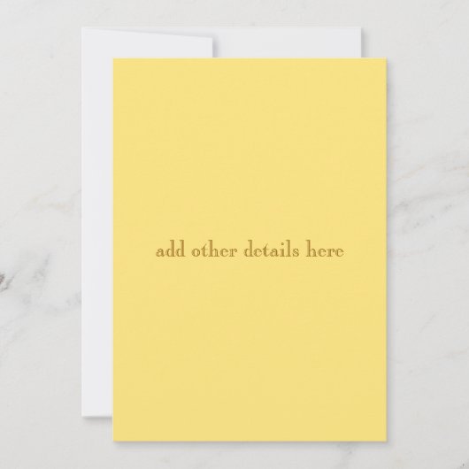 黄色の進行モダン結婚式招待状 招待状 (正面)