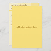 黄色の進行モダン結婚式招待状 招待状 (正面/裏面)