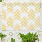 黄色の部族矢印パターン キッチンタオル (折り畳み)