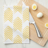 黄色の部族矢印パターン キッチンタオル (四つ折り)