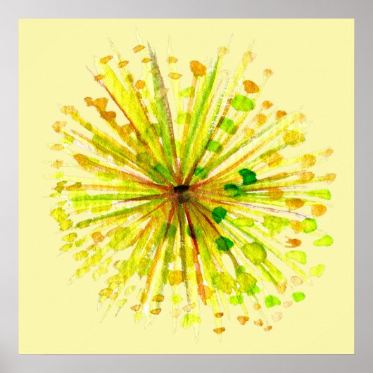 黄色の野お洒落花水色 ポスター (正面)