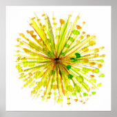 黄色の野お洒落花水色 ポスター (正面)