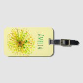 黄色の野お洒落花水色 ラゲッジタグ (正面横)