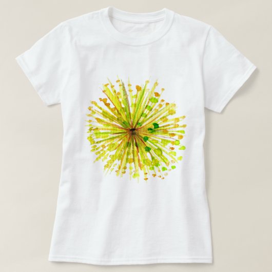 黄色の野お洒落花水色 Tシャツ (デザイン正面)