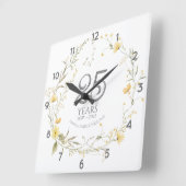 黄色の野の花 25周年記念 スクエア壁時計 (傾斜)