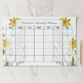 黄色の野パーソナライズされた草月プランナー ペーパーパッド (インサイチュ)