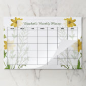 黄色の野パーソナライズされた草月プランナー ペーパーパッド (折り畳み)