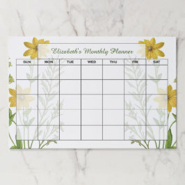 黄色の野パーソナライズされた草月プランナー ペーパーパッド