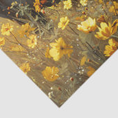 黄色の野生の花の切り離し付きの黒いスタリオン 薄葉紙 (詳細)