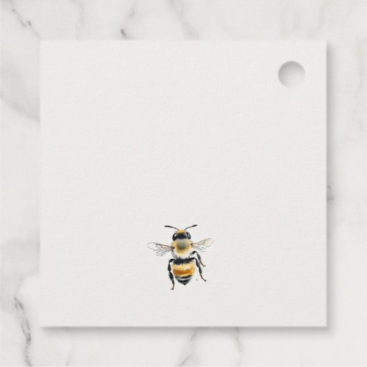 黄色の野生の花の甘いビーニュートラルベビーシャワー フェイバータグ (裏面)