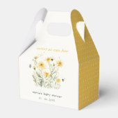 黄色の野生の花の甘いビーニュートラルベビーシャワー フェイバーボックス (裏面サイド)
