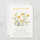 黄色の野生の花の甘い可能性として赤ちゃんシャワー 招待状 (正面)