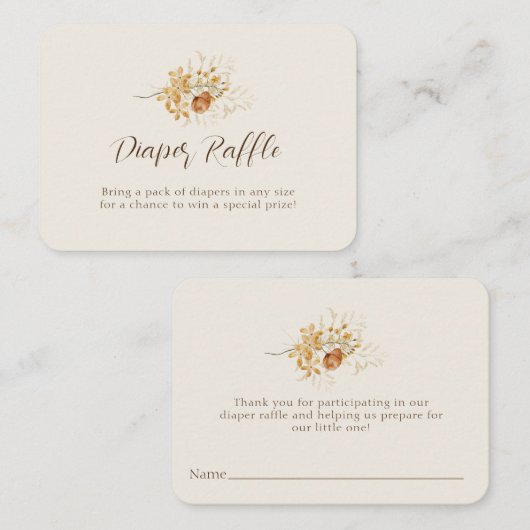 黄色の野生の花蝶の赤ちゃんシャワーエンクロージャ エンクロージャーカード (正面/裏面)