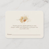 黄色の野生の花蝶の赤ちゃんシャワーエンクロージャ エンクロージャーカード (裏面)