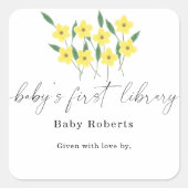 黄色の野生の花 - 赤ちゃんの最初の図書館 スクエアシール (正面)