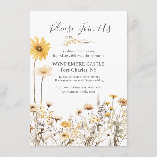 黄色の野結婚花 エンクロージャーカード (正面)