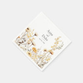 黄色の野結婚花 スタンダードカクテルナプキン (角)