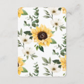 黄色の野花ひまわりフローラ本ベビー エンクロージャーカード (裏面)