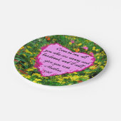 黄色の野花マタイ11:28写真デザイン ペーパープレート (アングル)