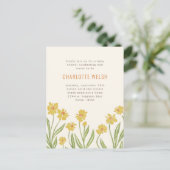 黄色の野草の赤男女兼用ちゃんシャワー ポストカード (スタンド正面)