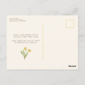 黄色の野草の赤男女兼用ちゃんシャワー ポストカード (裏面)