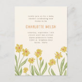 黄色の野草の赤男女兼用ちゃんシャワー ポストカード (正面)