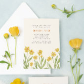 黄色の野草の赤男女兼用ちゃんシャワー 招待状