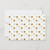黄色の野草花ひまわり結婚式RSVPカード 出欠カード (裏面)