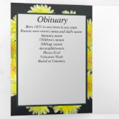 黄色の野草花パッチ5枚の記念碑 三つ折り案内状 (内部最初)