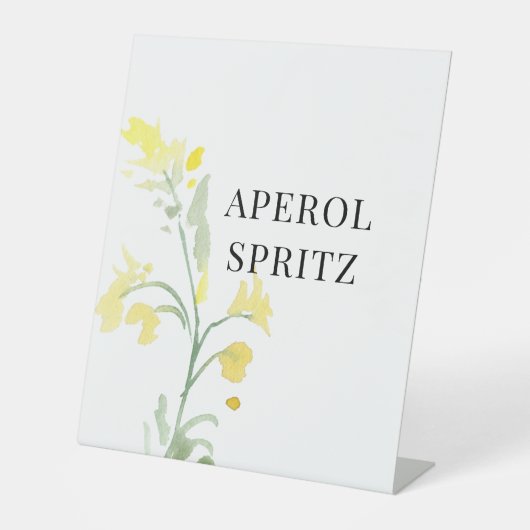 黄色の野草飲料台座の看板 台座サイン (正面)