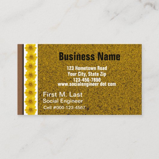 黄色の野草 名刺 (正面)