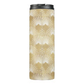 黄色の金ゴールドと白のアートデコパターン。 タンブラー (裏面)